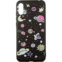 Чохол-накладка Toto Cartoon Soft Silicone TPU Case HuAwei Y6 Pro 2019 Space Planets Black