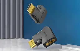Перехідник Vention HDMI 90 Degree Male to Female Vertical Black (AIPB0-2) 2 штуки - мініатюра 2