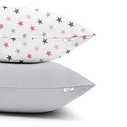 Набір наволочок Cosas R&G stars 40х60 см сірий (SetPillow_StarGreyRose_Grey_40х60) - мініатюра 3