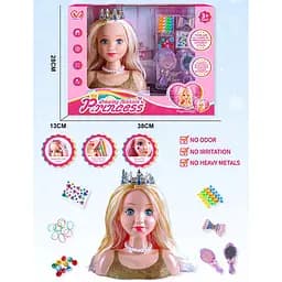 Лялька-голова для зачісок з аксесуарами та короною (176-2)