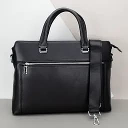 Сумка для ноутбука та документів шкіряна чорна Tiding Bag 9157 з 2 ручками - мініатюра 7