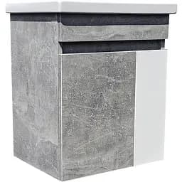 Тумба Мойдодир RIO 50-А з умивальником Como 50 бетон з білим підвісна Сірий