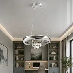 Світлодіодна люстра Splendid Ray C305/1+1 LED (CH) з кришталем, біло-золота, 40 Вт - мініатюра 2