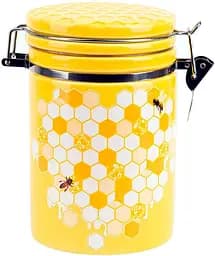 Банка керамическая "Sweet Honey" для сыпучих продуктов с металлической затяжкой Bona 14.1х10.2х14.3 см kuh0010026