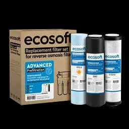 Покращений комплект картриджів Ecosoft 1-2-3 для фільтрів зворотного осмосу (CHV3ECO)