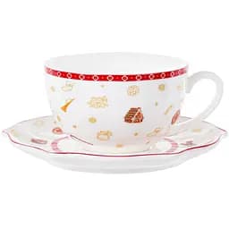 Чайний набір Lefard Christmas Delight, 250 мл, білий з червоним (985-148) - мініатюра 2