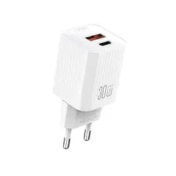 Мережевий зарядний пристрій XO L149(EU) PD30W 1USB-A+1USB-C Charger Білий