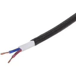 Декоративный кабель Brille IU-2 в тканевой оплетке 2x0.75 BK (1 м) 42-130 черный