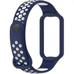 Ремінець DK CDK Silicone Sport Band Nike для Xiaomi Mi Band 8 Active (016243) (blue / white) - мініатюра 2