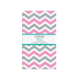 Простирадло Cosas на резинці 100х200 grey zigzag, рожевий (ZigGreyRose_100x200x20) - мініатюра 4