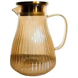 Кувшин Vittora Hola VT-5904-1500 стеклянный с крышкой из стали Золотистый 1500 мл