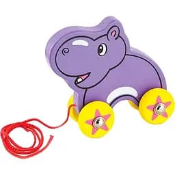 Деревянная каталка Viga Toys Бегемотик (50092)