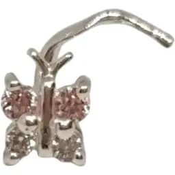 Срібна сережка-пірсинг в ніс Dear. 1041.9С Рожевий (світлий)