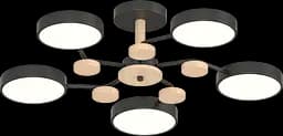 Потолочный светильник XI3310-5 Чорний+Дерево