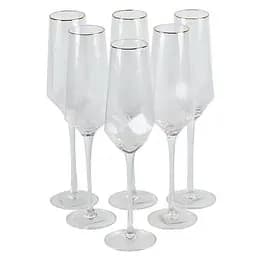 Набор бокалов для шампанского "Crystal" 300 мл (6 шт.) Бокалы на стеклянной ножке [MD]