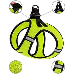 Шлея для собак Bronzedog Mesh Vest, розмір 2XS, 26х29 см, лимонна - мініатюра 3