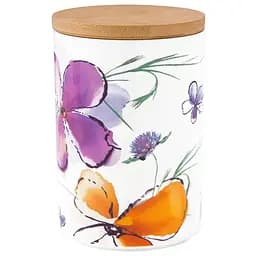 Ємність для сипучих продуктів Krauff Aquarelle з бамбуковою кришкою 16 см 1 л (21-244-043)