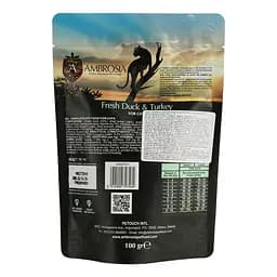 Сухий корм Ambrosia Grain Free для дорослих котів зі свіжою качкою та індичкою 100 г - мініатюра 3