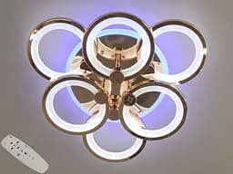 Потолочная люстра с диммером и LED подсветкой, цвет золото, 85W.