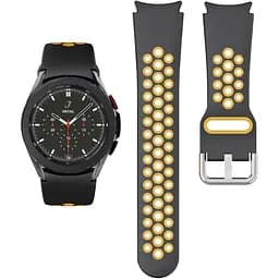 Ремінець для Samsung Galaxy Watch 4 Classic - чорно-жовтий ширина кріплення 20мм силікон перфорація розмір L Watchbands Uniq (WB00S4GALAXYUNIQ3CLASSIC)