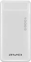 Портативное зарядное устройство для Power Bank Awei P5K 10000 mAh Павербанк USB белый