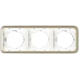 Рамка Brille 3 поста монтажная бежевая Yasemin
