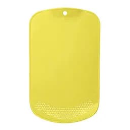 Дошка обробна пластикова для нарізування м'яса, риби, овочів і фруктів зі зливом 38х24 см, A-plus Жовтий 85057