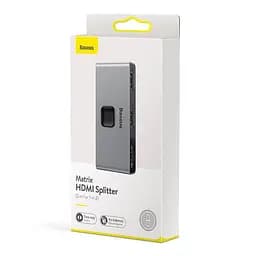 Спліттер - відео перехідник - хаб - Baseus Matrix HDMI Splitter (2in1or 1in2) (CAHub-BC0G) - мініатюра 2
