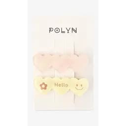 Заколки для девочки Polin 2 шт 4048A-12 Желто-розовый