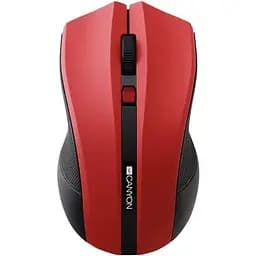Миша бездротова Canyon MW-5 Red/чорний USB оптична 800-1600 dpi 4 кнопки гумове покриття 2xAAA (CNE-CMSW05R)