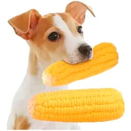 Игрушка для собак Кукуруза резиновая пищалка желтая 11 см