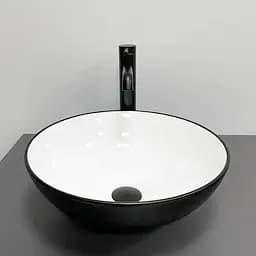 Умивальник VBI Amalfi black white накладний VBI-013401, Чорний матовий - мініатюра 2