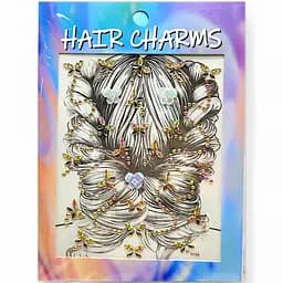 Наклейки-стрази для волосся 2715-17/3, на аркуші (6955556326880) Жовтий