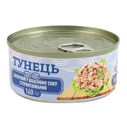 Тунец салатный в собственном соке стерилизованный WellFish с/б 160 г