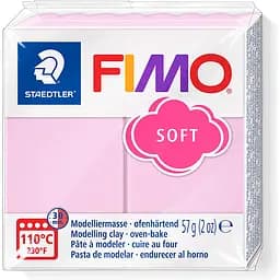 Пластика для бижутерии Soft Розовая пастельная 57г Fimo