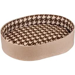 Лежак для тварин BronzeDog Comfort овальний L 45х60х12 см бежевий з коричневим