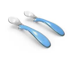 Набір силіконових ложок Nuvita Easy Eating, блакитний, 2 шт. (NV8480Blue)