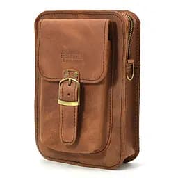 Кожаная мужская сумка на пояс TARWA 20х13.5х5 см sum0026007