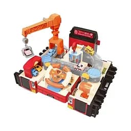 Трек с трейлером SJ 680 A-1, 3 машинки, звуки, мелодии, подсветка, руль, подвижные элементы