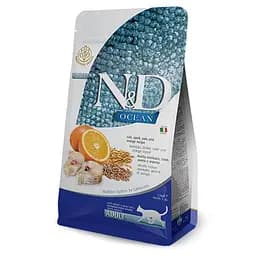 Сухой корм Farmina N&D Low Grain Ocean Cat Adult низкозерновой с треской и апельсином для взрослых кошек 0,3 кг