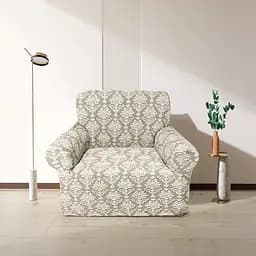 Чехол на кресло Love You универсальный жаккардовый кремовый (82123)