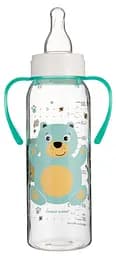 Пляшка з вузьким отвором 250 мл з малюнком і ручкою "BPA FREE" колекція "Кольорова ферма" Бірюзова - мініатюра 2