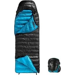 Спальник з натуральним пухом Naturehike CW400 NH18C400-D, p-р M, чорно-блакитний - мініатюра 2