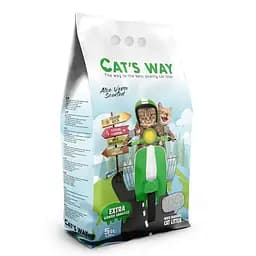 Белый бентонитовый наполнитель с ароматом алоэ вера Cat's Way 5 л