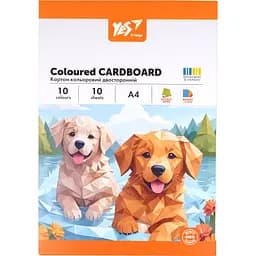 Картон цветной двусторонний Yes Orange Line А4 10 листов (954896)