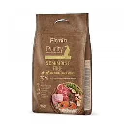 Беззерновий напівм'який корм Fitmin dog Purity Rice Semimoist Rabbit&Lamb для дорослих собак усіх порід. з ягням та кроликом 4кг