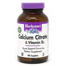 Кальций цитрат + Витамин D3 Bluebonnet Nutrition 90 каплет