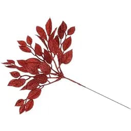 Ветка для декора 29 см Искусственные материалы для декора и флористики с глитером Красная