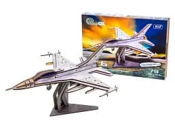 Дерев'яний 3D конструктор Літак F16, Puzzleоk (Puz-26913), 79 дет. - мініатюра 1