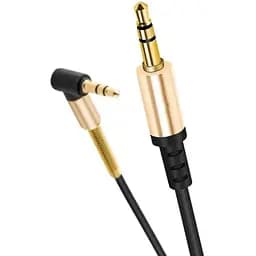 Кабель Hoco AUX Spring UPA02 аудио шнур 1 м черно золотистый